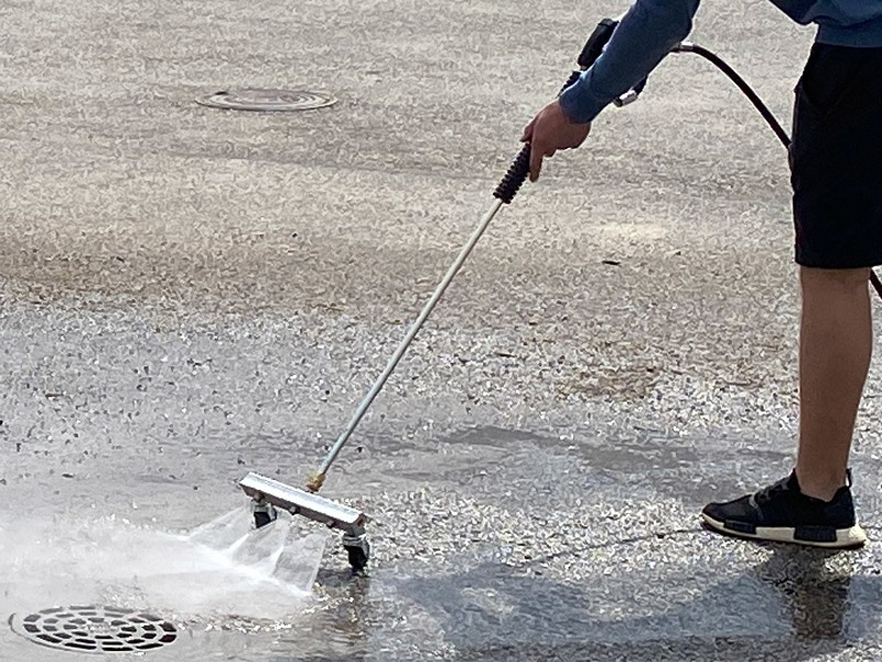 12"(30cm) high pressure water broom on wheels with 90cm lance