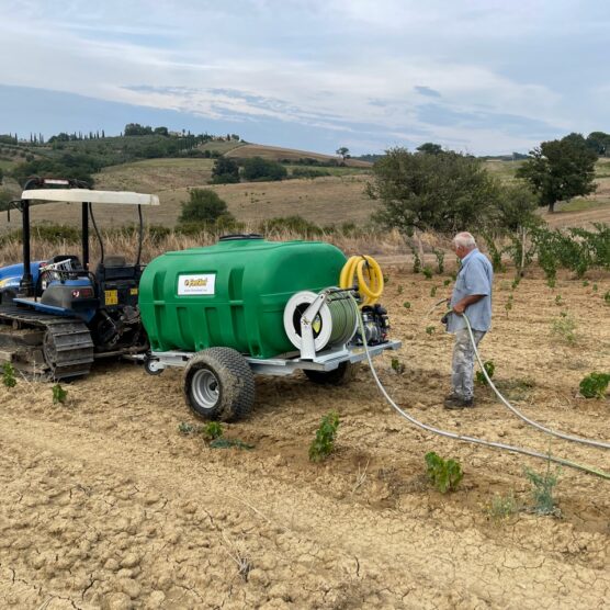 Foresteel Mobile Irrigation Trailer at Vineyard in Italy