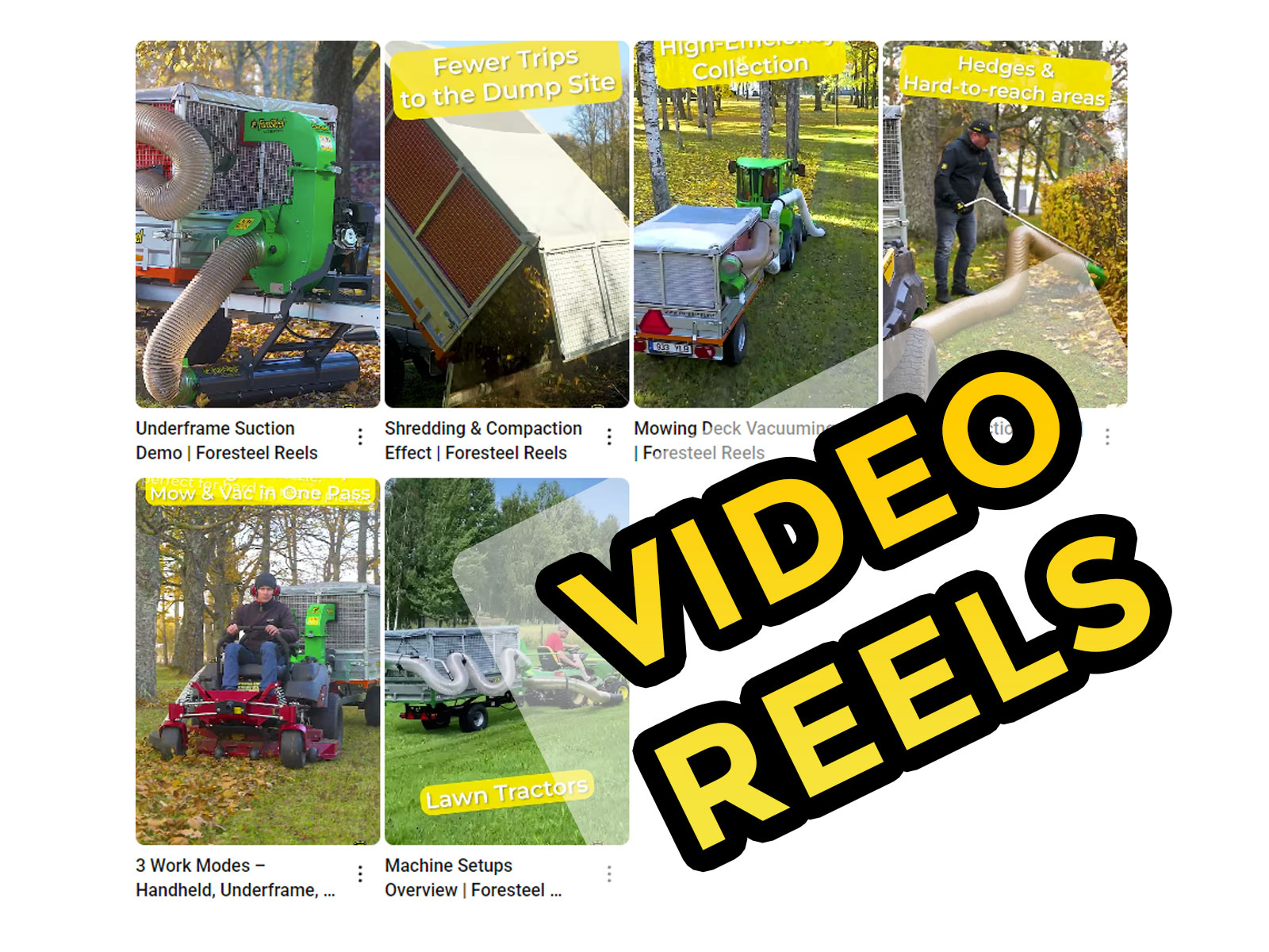 Videos listed on Foresteel REELS page